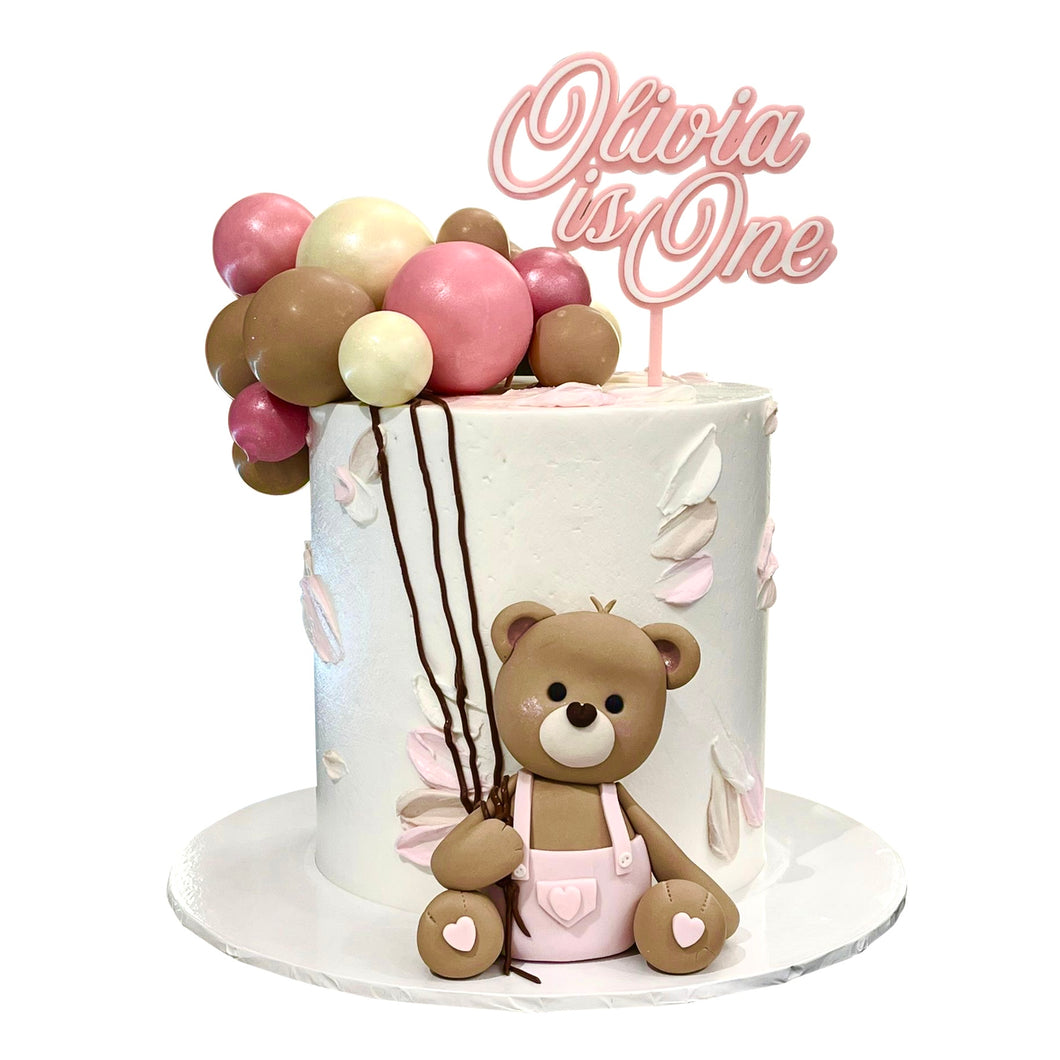 Sitting Bear Balloons Themed Cake