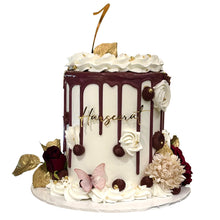 Load image into Gallery viewer, White Marroon &amp; Gold Cake
