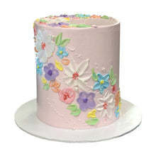 Load image into Gallery viewer, Buttercream Painted Flowers Themed Cake
