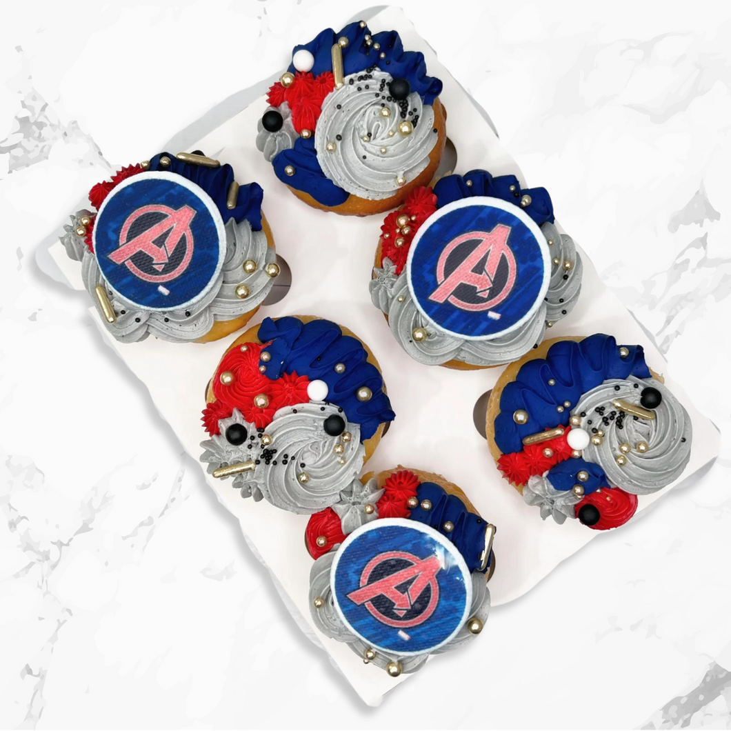 Avengers Themed Cupcakes (6 Pack)