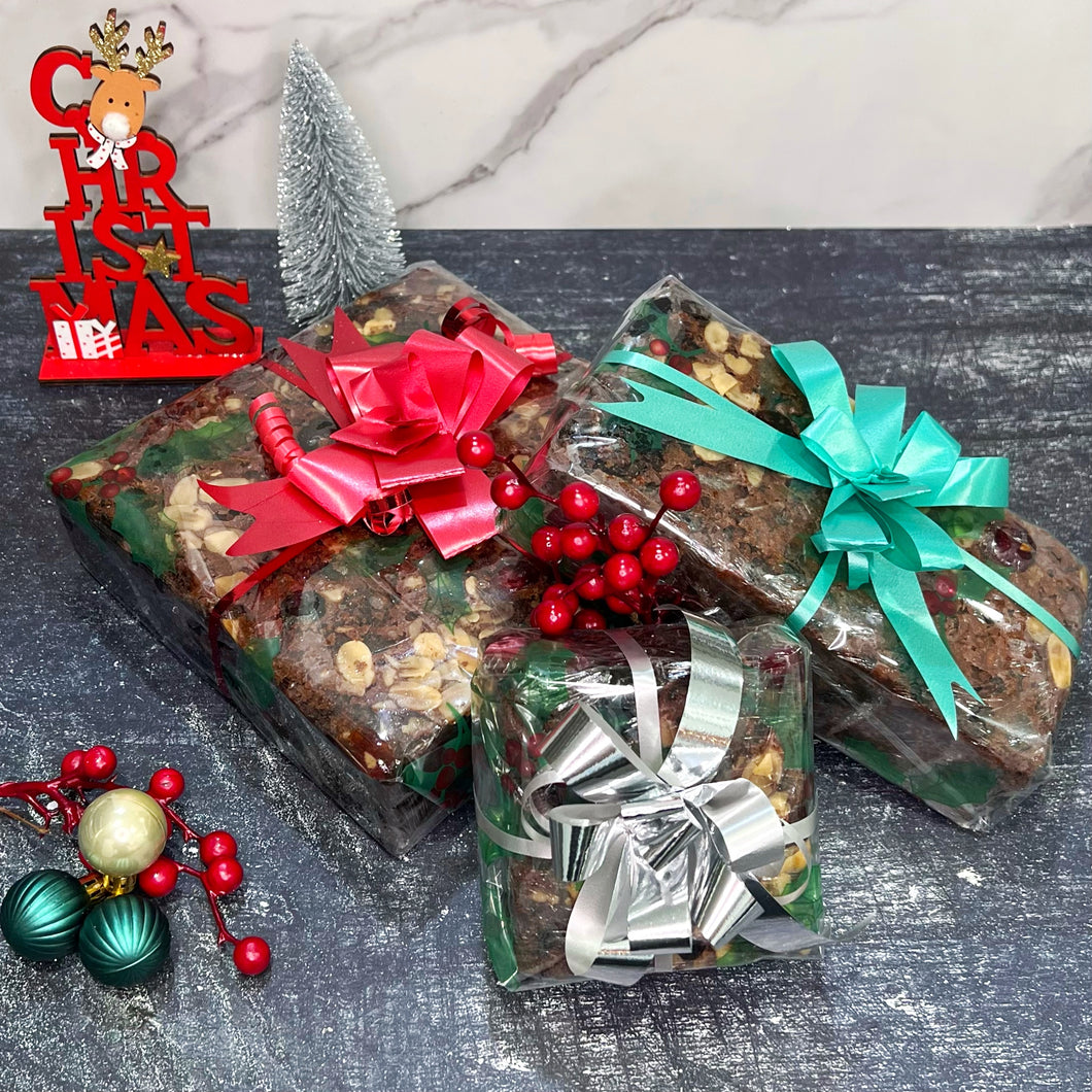 Wrapped Christmas Fruit Cake