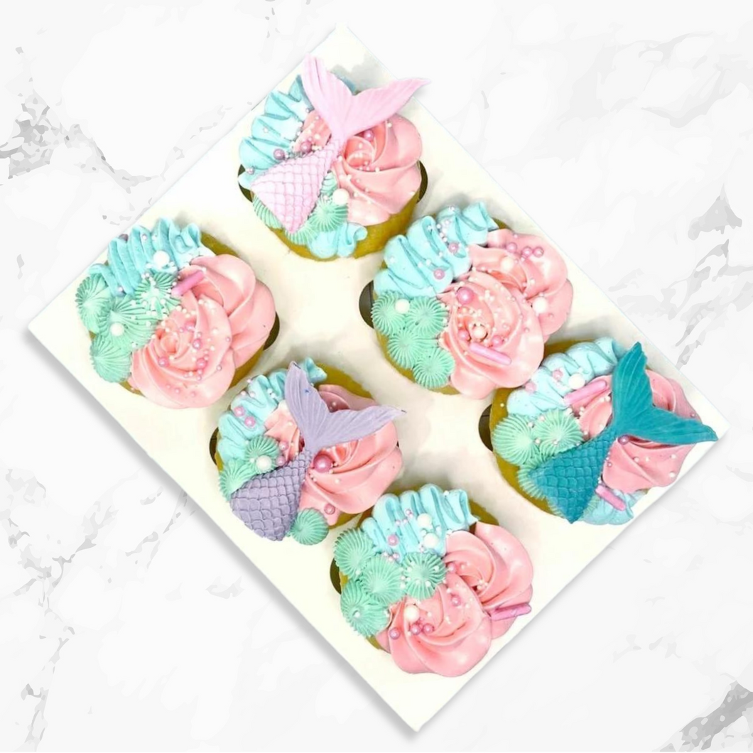 Mermaid Themed Cupcakes (6 Pack)