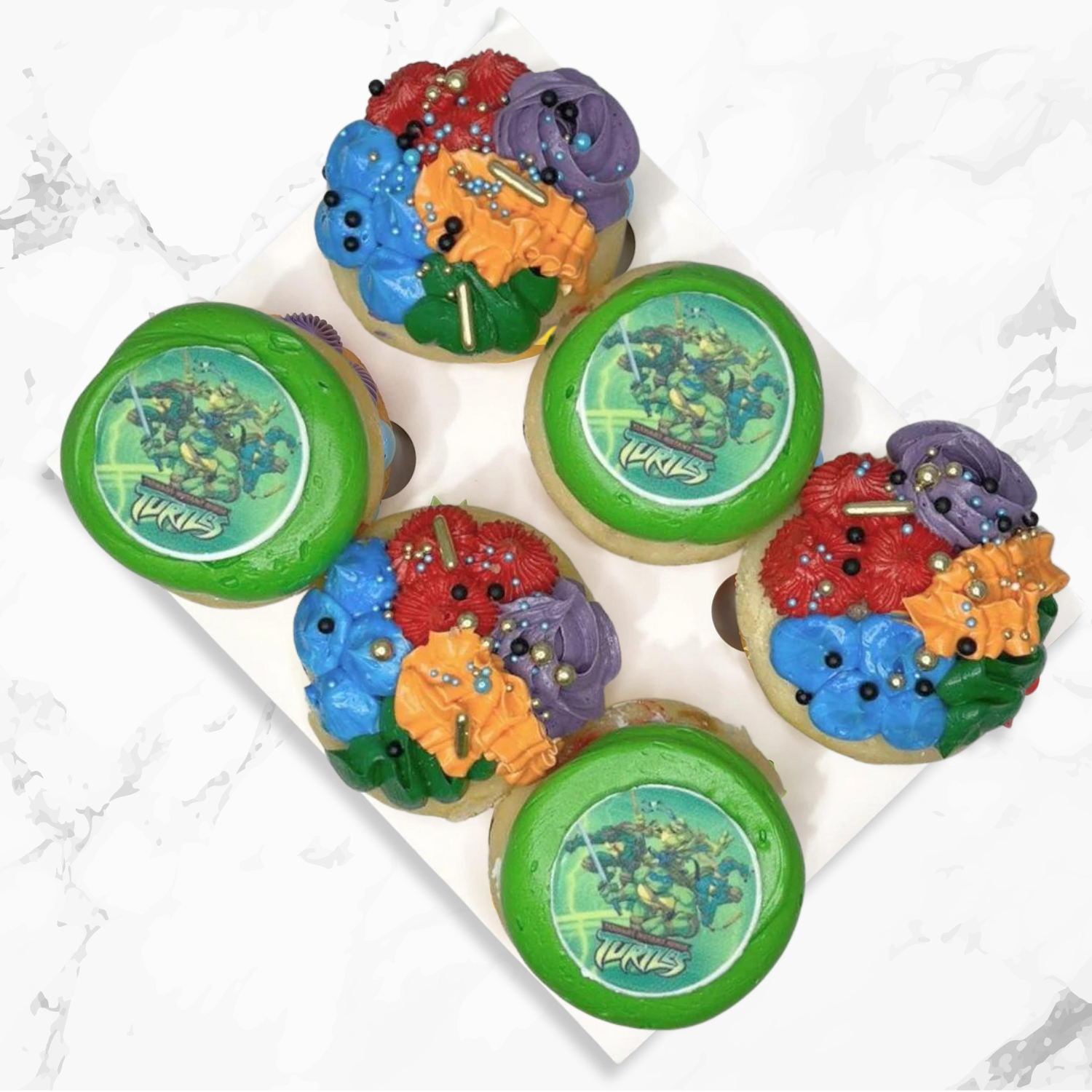 Ninja Turtles Themed Cupcakes (6 Pack) – Poles Patisserie