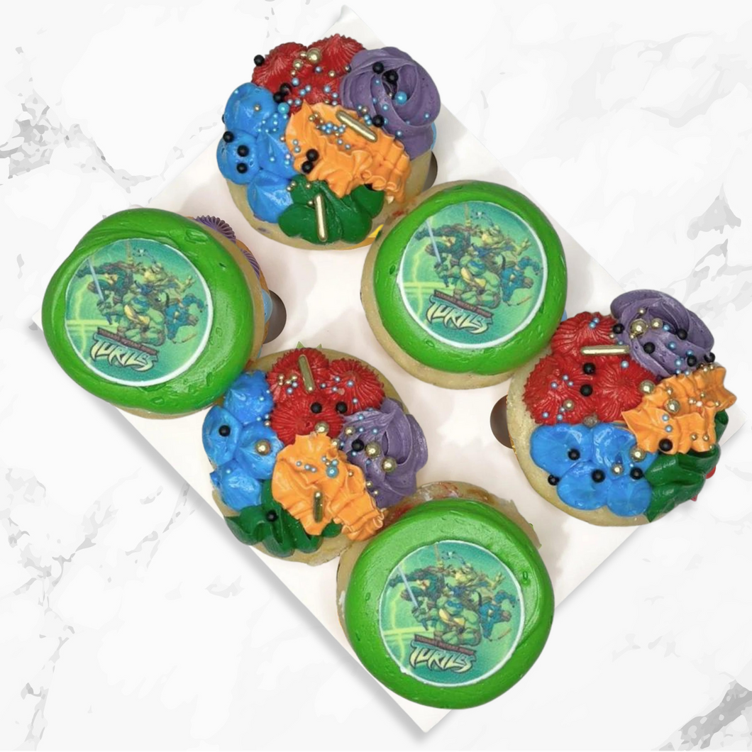 Ninja Turtles Themed Cupcakes (6 Pack)
