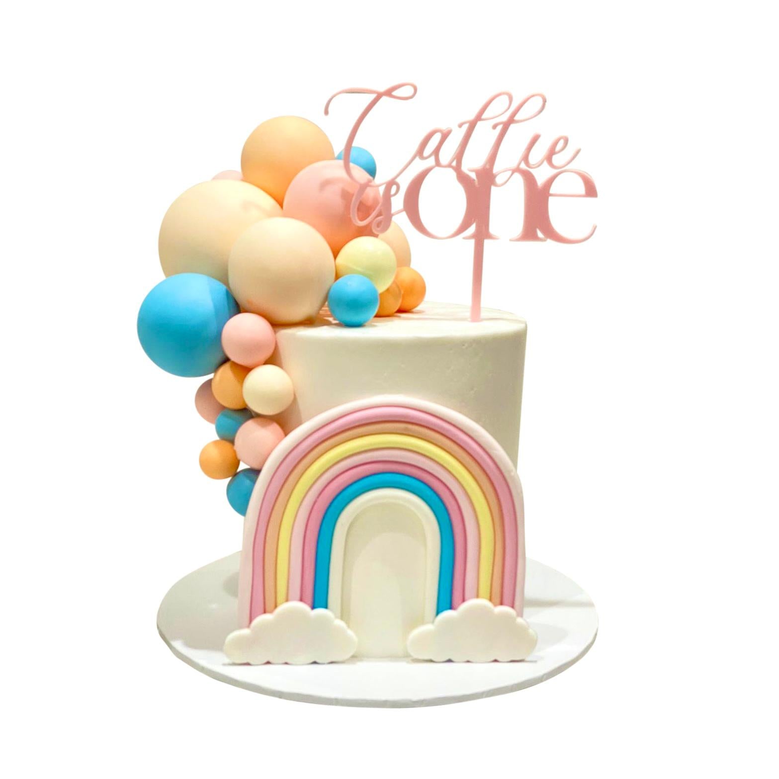 Pastel Rainbow Theme Cake – Poles Patisserie