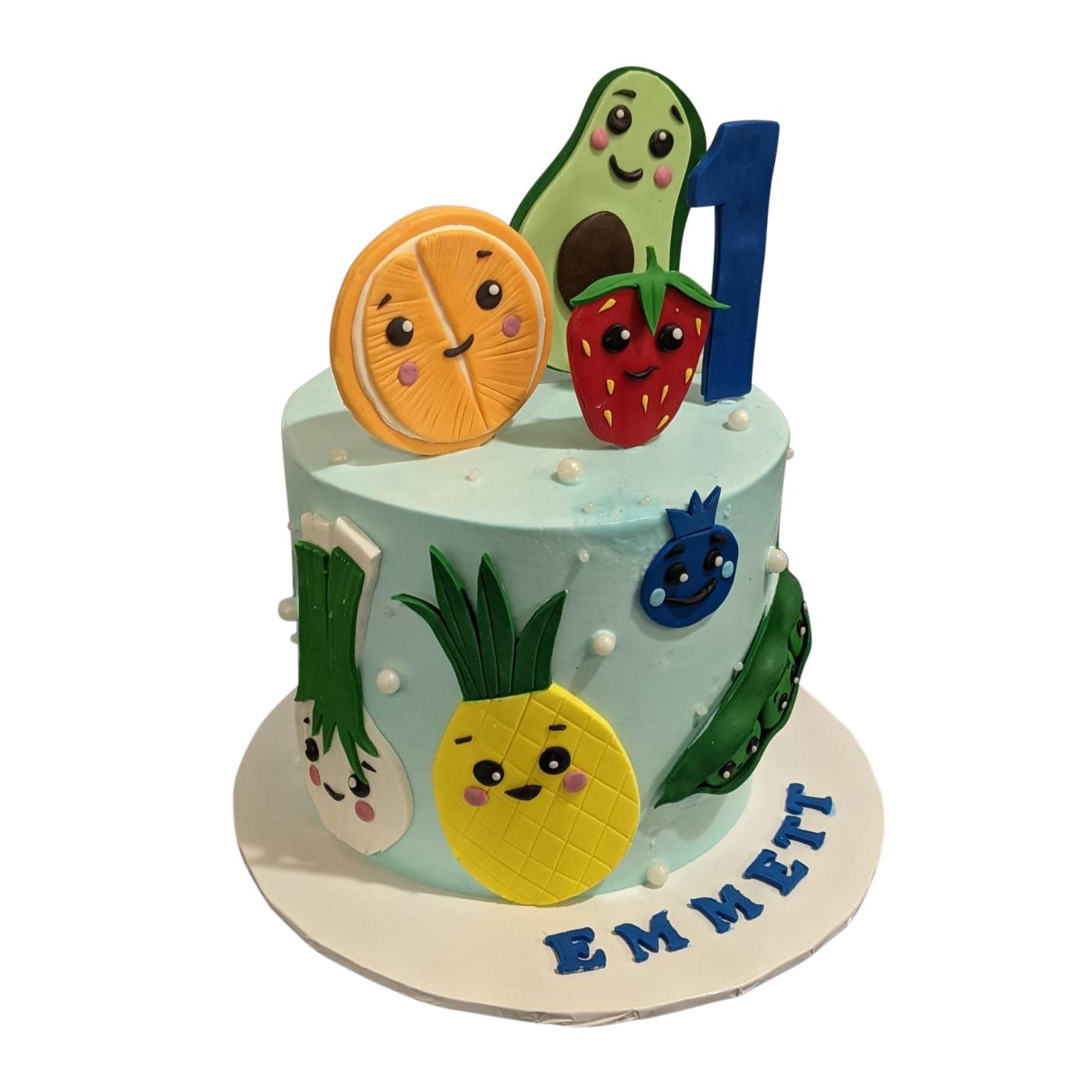 Fruit & Veggies Themed Tall Cake | Poles Patisserie